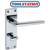 Eclipse Auriga Door Handles Polished Bathroom