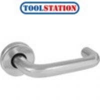 Aluminium Round Bar Lever On Rose Door Handles Satin