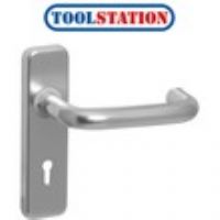 Aluminium Round Bar Door Handles Lock Satin