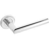 Stainless Steel Lever On Rose Door Handles Polished