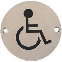 Satin Stainless Steel Door Sign Disabled 75mm