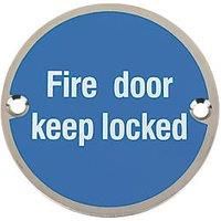 Eclipse FDSIGN Fire Door Push Pull Signs Stainless Steel 76mm Face Various