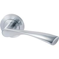 Eclipse Monza Lever on Rose Door Handles Satin (Pair) in Chrome Zinc/Aluminium