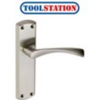 Monza Door Handles Latch Satin Nickel