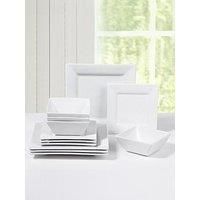 12PC SOHO WHITE SQUARE DINNER SET