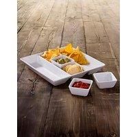 The Waterside 4 Piece Chip and Dip Serving Set  White