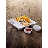 The Waterside 4 Piece Chip and Dip Serving Set  White