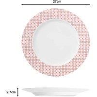 16PC Red  & White Geo Dinner Set