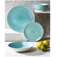 Waterside Aqua Splash Spin Wash 16Piece Dinner Set