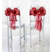 Waterside Organza Pack Of 6 Metallic Chair Bows