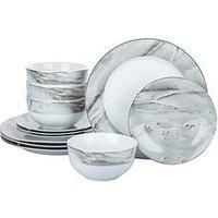 Waterside Marble And Gold 12Piece Dinner Set