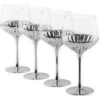 Waterside Set Of 4 Platinum Art Deco Wine Glasses