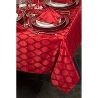 Waterside 9 Piece Red Geo Christmas Table Linen Set