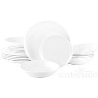 Waterside 18 Piece White Everyday Round Dinner Set