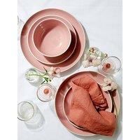 Waterside 12 Piece Halo Bubble Gum Pink Dinner Set