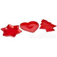 3pc Red Christmas Serving Set