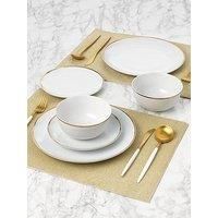 12pc Gold Rim Dinner Set