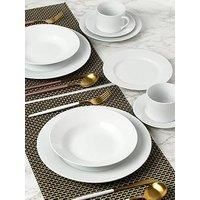 20PC White Rimmed Dinner Set