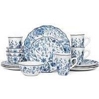 Waterside 16Pc Blue Floral Dinner Set, Multi