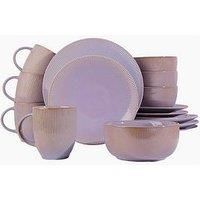 16pc Reactive Glaze Purple Dinner Set
