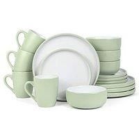 16pc Pastel 2tone - Green Dinner Set