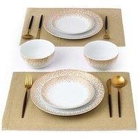 12pc Gold Sparkle Dinner Set