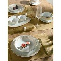 Gold Radiance Porcelain Christmas Tableware Set, 50 Pieces