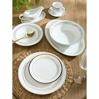 Gold Swirl Christmas Porcelain Tableware Set, 35 Pieces