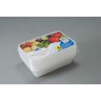 Essential Housewares MWC500N/6 MWC500N_6 Pack of 7 Clear 500cc Microwave Containers with Red Lid, Plastic