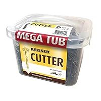 Reisser 82215100MT Mega Tub-Cutter Csk Pozi Yellow Woodscrews 5.0 x 100 mm (800 Pieces) c/w 2 x 25 mm bits