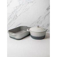 MasterClass Set of Gift-Boxed Cast Aluminium Casserole and Roasting Pan -34cm