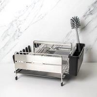 MasterClass Set of 2 Pieces Kitchen Classic Deluxe Dish Drainer and Bottle Brush