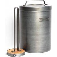2pc Industrial Kitchenware Set including Metal Bread Bin, 23x34.5cm and Kitchen Towel Holder, 31cm