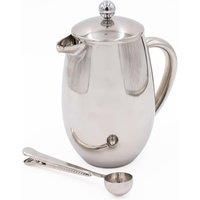 La Cafetière 8 Cup Stainless Steel French Press and Coffee Measuring Spoon with Clip Set