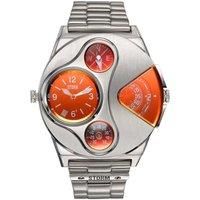 STORM V2 Navigator (Lazer Red) Men/'s Dual time Gadget Watch with Thermometer, Compass and Date Feature in Brushed Stainless Steel