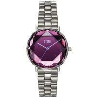 STORM ELEXI Lazer Purple Women/'s Watch with Unique Cut Glass dial and Two-Tone Brushed/Polished Stainless Steel Strap, Water Resistant to 50m