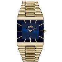 STORM Omari XL Gold Blue Sleek Men/'s Watch with Square dial and Date Function