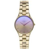 STORM SARELI Gold Violet Ladies Watch - Slim Watch with Numbered Dial at 12 and 6, Stainless Steel
