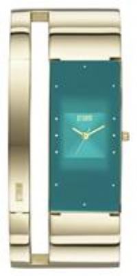 STORM ALVARA Gold Teal Watch, Quartz Movement, Stainless Steel, Large Bangle Watch, Easylink Self Adjust Strap, Curved Case, Sustainable Materials Used
