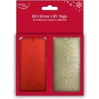 North Pole 10 Glitter Gift Tags