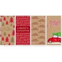 Eurowrap Kraft Christmas Money Wallet Envelopes for Gift Cards and Vouchers Xmas 4 Assorted Designs Eco Friendly 100% Recyclable