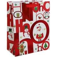 Eurowrap Christmas HoHoHo Santa Gift Bag with Red Gift Tag Xmas Gift Wrap Large