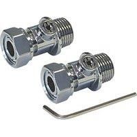 Isolating Heated Towel Rail Radiator Tails 15mm Compression Valve X 1/2" Chrome