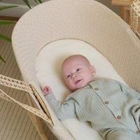 Clair de Lune Organic Cotton 2 Pack Fitted Moses Basket Sheets 74 x 30 cm (Cream)