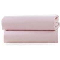 Clair de Lune Cot Bed Cotton Jersey Fitted Sheets (Pack of 2, Pink)
