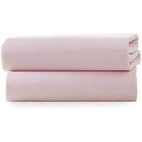 Clair de Lune Pram/Crib Fitted Sheets 90 x 40 cm 100% Soft Cotton Jersey (Pink, Pack of 2)