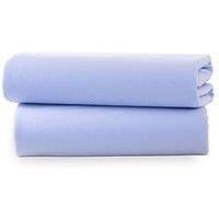 Clair De Lune Fitted Sheets for Pram/Crib Sheets - Pack of 2 (Blue) 90x40cm