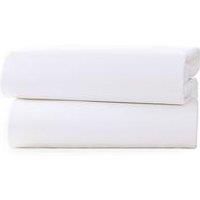Clair de Lune 100% Cotton Pair of Fitted Cot Sheets - White (60 x 120 cm)