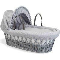Waffle Grey Wicker Moses Basket