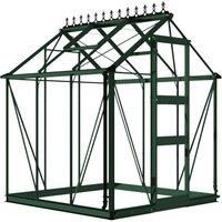 6' x 6' Halls Cotswold Burford Small Greenhouse in Green with Toughened Glass (1.94m x 1.94m)